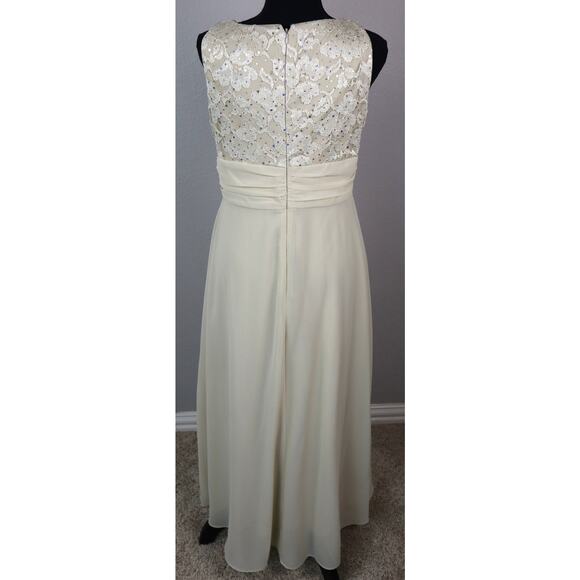 R & M Collection Dress Beige Sequin Lace Gown Jacket 2 Piece Set Formal Women 8P - Picture 6 of 9